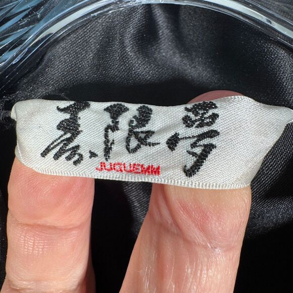 Japanese Kimono Short Sleeve Robe Mens Size 42 Black Japan Embroidered Dragon - Picture 8 of 11